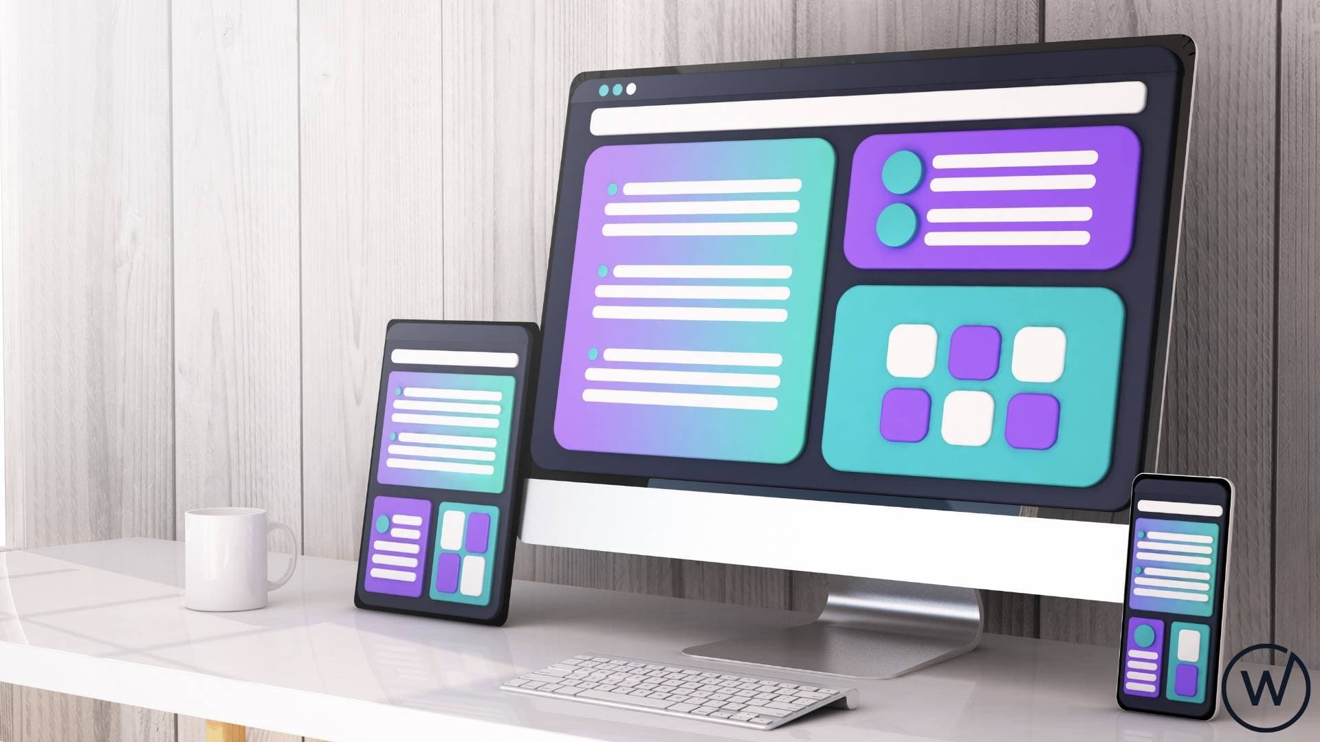 Pantalla de ordenador con gráficos de estadísticas web, tiempo de permanencia y tasa de conversión